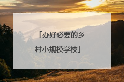 办好必要的乡村小规模学校