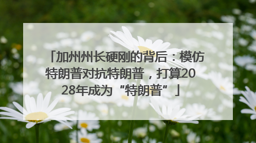 加州州长硬刚的背后：模仿特朗普对抗特朗普，打算2028年成为“特朗普”