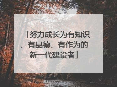 努力成长为有知识、有品德、有作为的新一代建设者