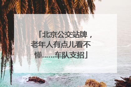 北京公交站牌，老年人有点儿看不懂……车队支招