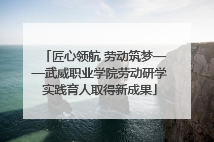 匠心领航 劳动筑梦——武威职业学院劳动研学实践育人取得新成果