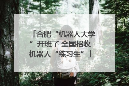 合肥“机器人大学”开班了 全国招收机器人“练习生”