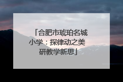 合肥市琥珀名城小学：探律动之美 研教学新思