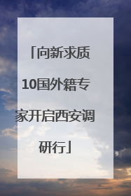 向新求质 10国外籍专家开启西安调研行