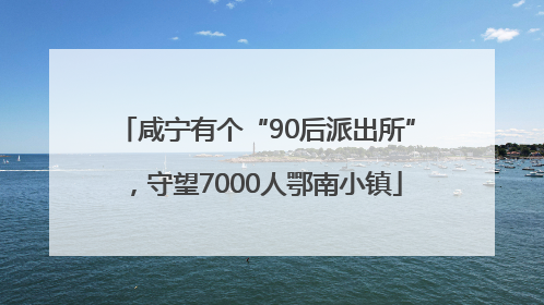 咸宁有个“90后派出所”，守望7000人鄂南小镇