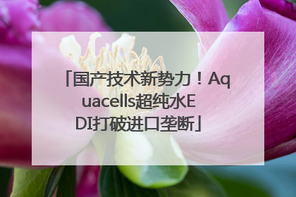 国产技术新势力！Aquacells超纯水EDI打破进口垄断