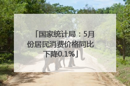 国家统计局：5月份居民消费价格同比下降0.1%