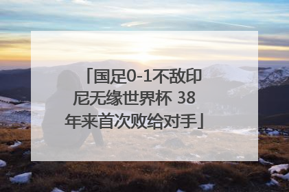 国足0-1不敌印尼无缘世界杯 38年来首次败给对手