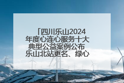 四川乐山2024年度心连心服务十大典型公益案例公布 乐山北站更名、绿心路井盖治理等上榜