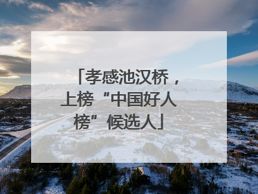 孝感池汉桥，上榜“中国好人榜”候选人