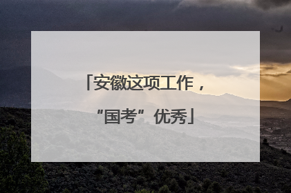 安徽这项工作，“国考”优秀