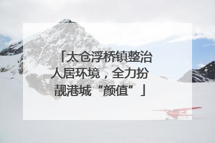 太仓浮桥镇整治人居环境，全力扮靓港城“颜值”