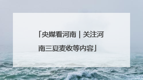 央媒看河南｜关注河南三夏麦收等内容