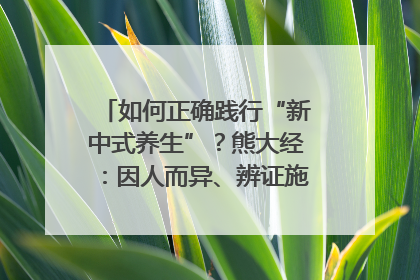 如何正确践行“新中式养生”？熊大经：因人而异、辨证施治｜名人大讲堂