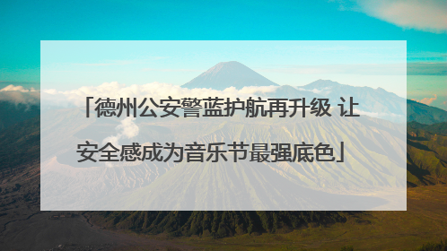 德州公安警蓝护航再升级 让安全感成为音乐节最强底色