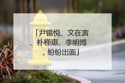尹锡悦、文在寅、朴槿惠、李明博，纷纷出面