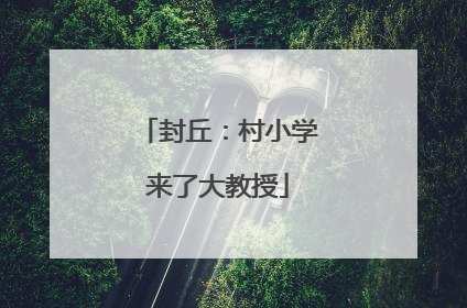 封丘：村小学来了大教授