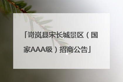 岢岚县宋长城景区（国家AAA级）招商公告