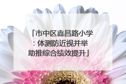市中区鑫昌路小学：体测防近视并举 助推综合绩效提升
