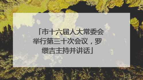 市十六届人大常委会举行第三十次会议，罗缵吉主持并讲话