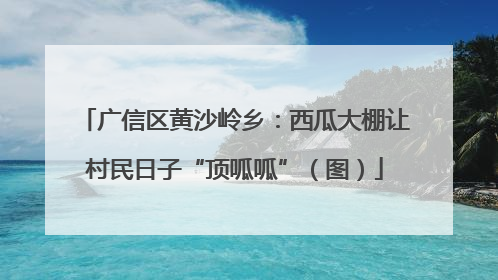 广信区黄沙岭乡：西瓜大棚让村民日子“顶呱呱”（图）