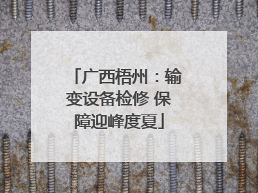 广西梧州：输变设备检修 保障迎峰度夏