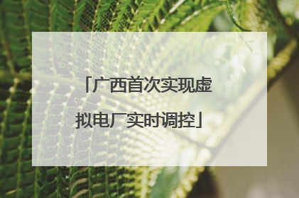广西首次实现虚拟电厂实时调控