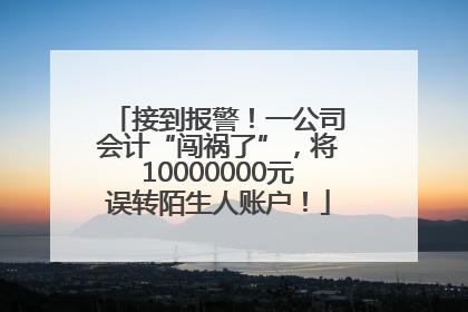 接到报警！一公司会计“闯祸了”，将10000000元误转陌生人账户！
