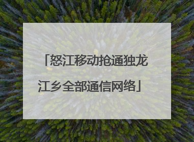 怒江移动抢通独龙江乡全部通信网络
