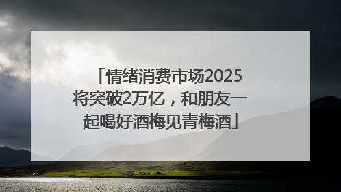 情绪消费市场2025将突破2万亿，和朋友一起喝好酒梅见青梅酒