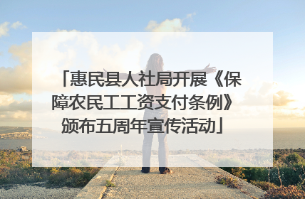 惠民县人社局开展《保障农民工工资支付条例》颁布五周年宣传活动