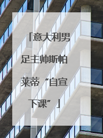 意大利男足主帅斯帕莱蒂“自宣下课”