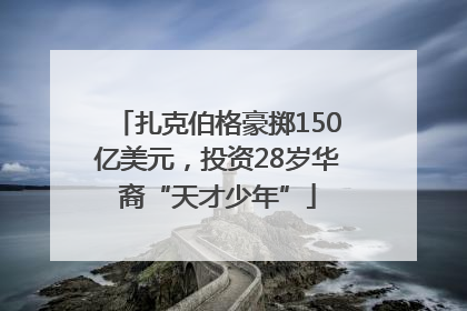 扎克伯格豪掷150亿美元，投资28岁华裔“天才少年”