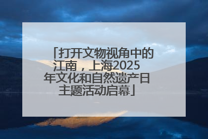 打开文物视角中的江南，上海2025年文化和自然遗产日主题活动启幕
