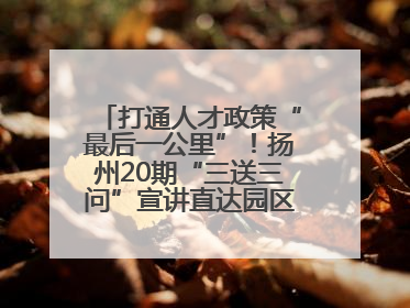 打通人才政策“最后一公里”！扬州20期“三送三问”宣讲直达园区科创一线