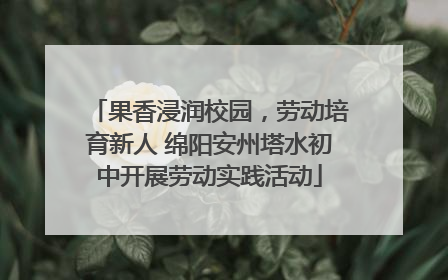 果香浸润校园，劳动培育新人 绵阳安州塔水初中开展劳动实践活动