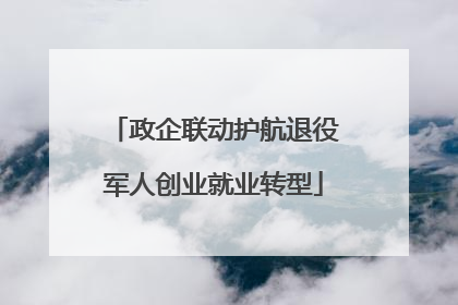 政企联动护航退役军人创业就业转型