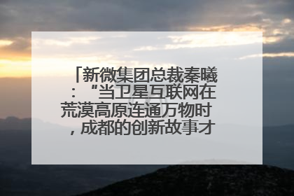 新微集团总裁秦曦：“当卫星互联网在荒漠高原连通万物时，成都的创新故事才真正开始”
