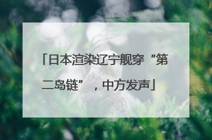 日本渲染辽宁舰穿“第二岛链”，中方发声