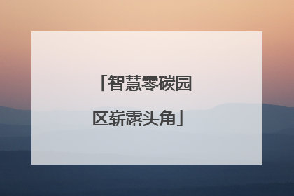 智慧零碳园区崭露头角
