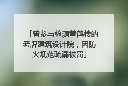 曾参与检测黄鹤楼的老牌建筑设计院，因防火规范疏漏被罚