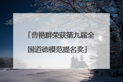 曹艳群荣获第九届全国道德模范提名奖