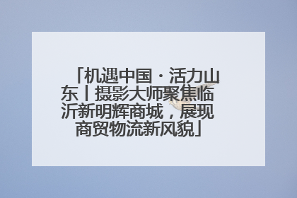 机遇中国・活力山东丨摄影大师聚焦临沂新明辉商城，展现商贸物流新风貌