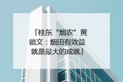 桂东“烟农”黄德文：烟田有效益就是最大的成就
