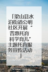 梁山县水泊街道公明社区开展“普惠托育 科学育儿”主题托育服务宣传活动
