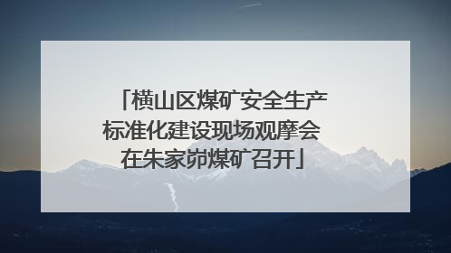 横山区煤矿安全生产标准化建设现场观摩会在朱家峁煤矿召开