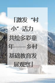 激发“村小”活力 共绘多彩童年——乡村基础教育发展观察