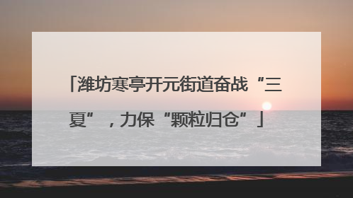 潍坊寒亭开元街道奋战“三夏”，力保“颗粒归仓”