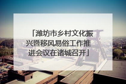 潍坊市乡村文化振兴暨移风易俗工作推进会议在诸城召开