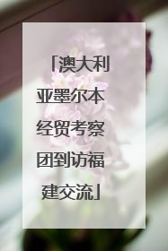 澳大利亚墨尔本经贸考察团到访福建交流